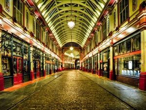 passage, London, Houses, stores, Street