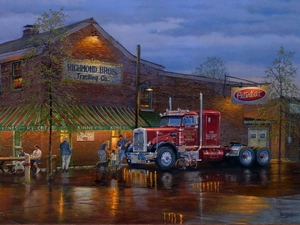 Mack, red hot, lorry