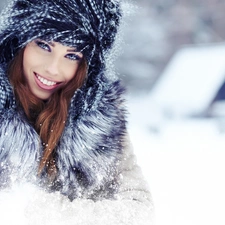 Hat, Women, make-up