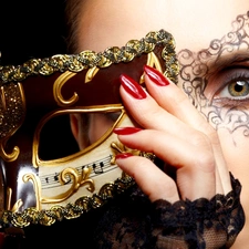 Mask, Women, make-up
