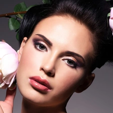 roses, Women, make-up