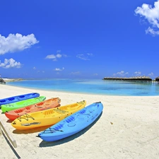 Ocean, Beaches, Maldives, boats