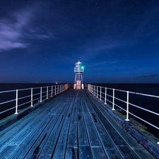 sea, Lighthouse, maritime, pier