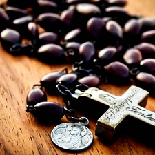 medallion, Rosary, Cross