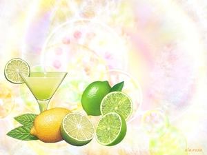 Drink, lemons, limes, mint