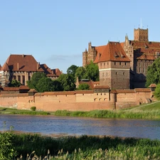 Castle, Malbork, Moat, Teutonic