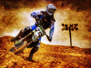 Motocross, a man, Motorbike