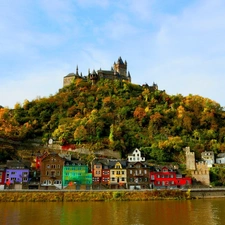 Germany, Houses, mountains, Kochem