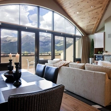 interior, Viewing Window, Mountains, furniture