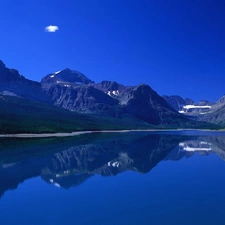 Mountains, blue, lake