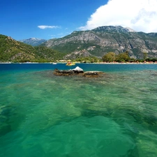 Mountains, sea, Oludeniz, Blue Lagoon, Turkey