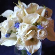 Muscari, Calla, roses