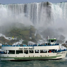 Ship, waterfall, Niagara Falls, cruise