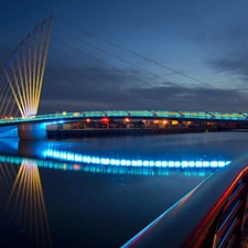 bridge, light, Night, color