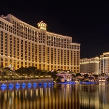 Hotel hall, Las Vegas, Night, Bellagio