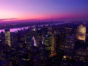 New York, Town, night