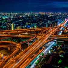 Osaka, Town, Night, Japan