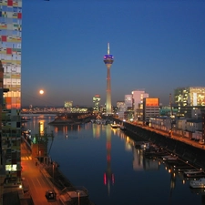 Night, Dusseldorf, port