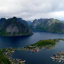 Norway, sea, Mountains, Lofoten