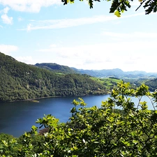 Mountains, landscape, Norway, lake