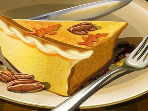 nuts, piece, cheesecake