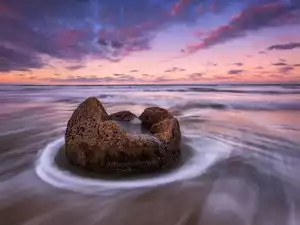 Moeraki Boulders Beach, New Zeland, sea, Moeraki Boulder, Pacific Ocean, Otago Region