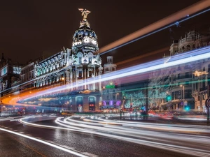Office building, Madrid, light, Metrópolis Building, Spain, Street, Houses