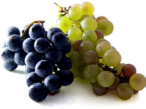 Blue, Grapes, green ones