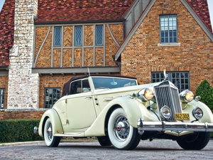 antique, 1936, house, Packard Twelve Coupe Roadster