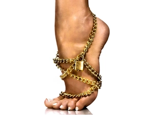 padlock, foot, chain