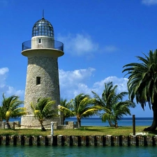 Floryda, maritime, Palms, Lighthouse