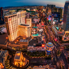 clouds, casino, town, skyscrapers, Las Vegas, panorama, Nevada