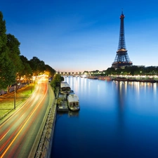 tower, France, panorama, town, Eiffla, Paris