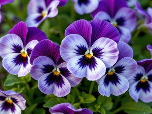 pansies, White-Purple
