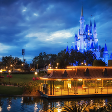 Castle, Magic Kingdom, Floryda, Disneyland, Theme Park, Orlando, The United States