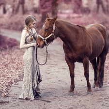 Path, Women, Horse