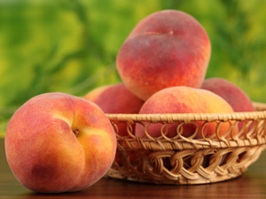 peaches, basket