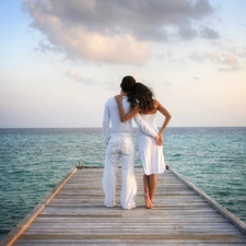 Love, sea, pier, Steam