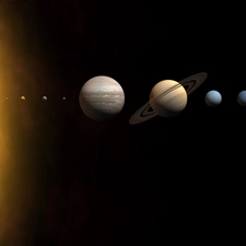 Planets, system, sunny