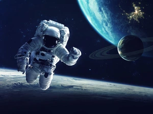 Planets, astronaut, Universe