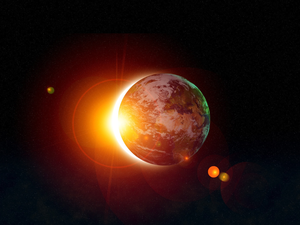 Universe, land, Eclipse, Planets