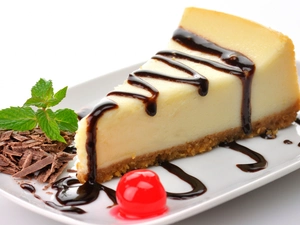 cake, leaves, chocolate, plate