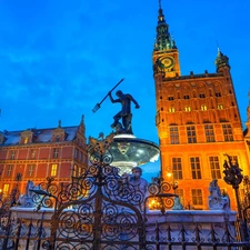 neptunium, Gdańsk, Poland, Lighted Townhouses