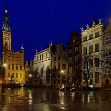 Town, Gdańsk, Poland, night