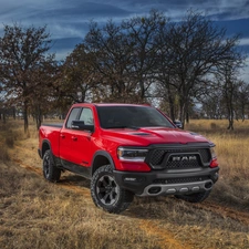 Pickup, Red, Dodge Ram 1500 Rebel