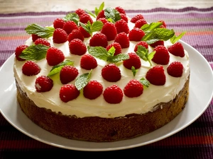 raspberry, dessert, Cake