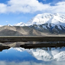 reflection, China, Mirror, water, Mountains