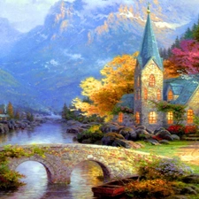 River, Church, bridge