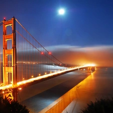 bridge, Cloud, River, light