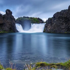 River, waterfall, rocks